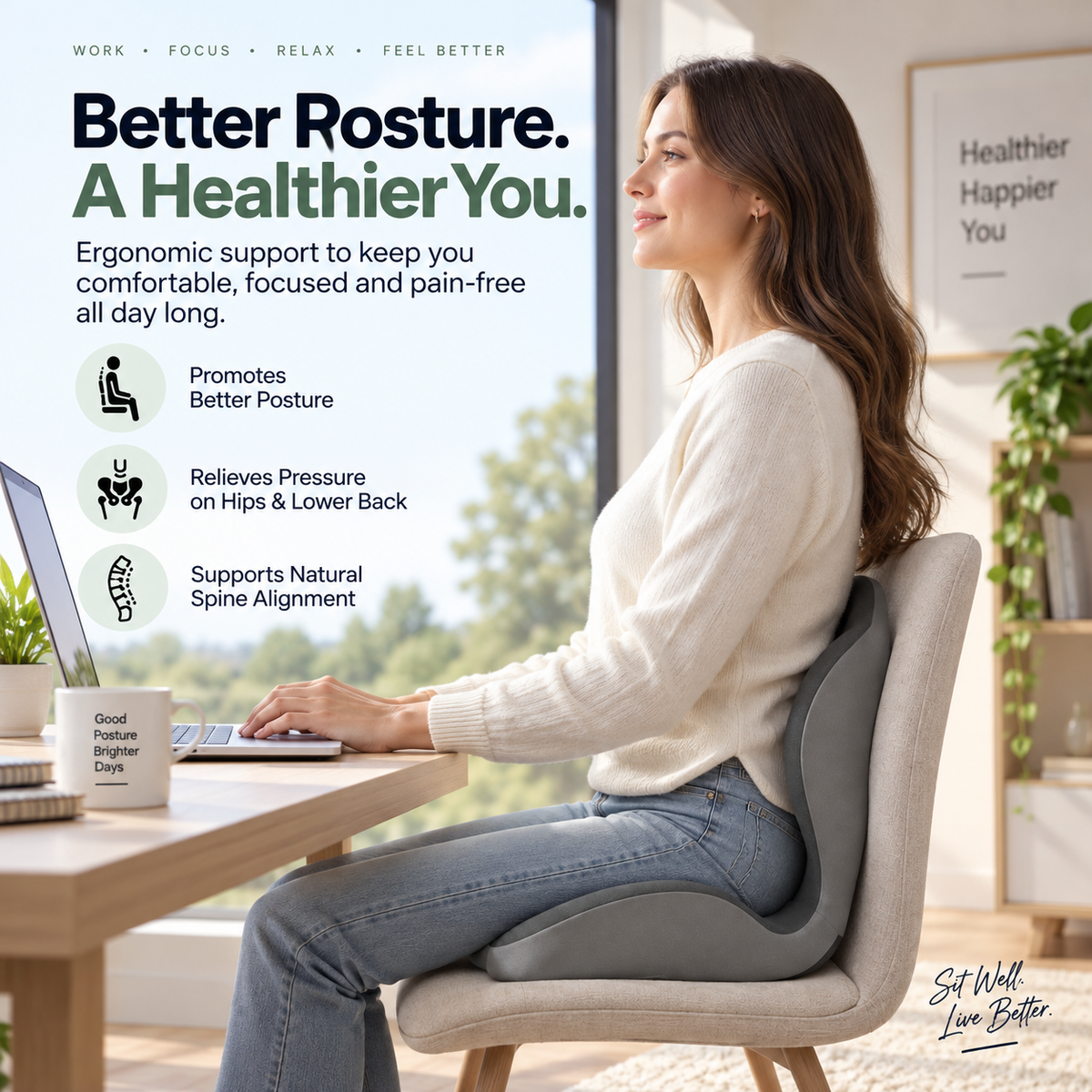 My Cushion Ergonomic Seat Back Support