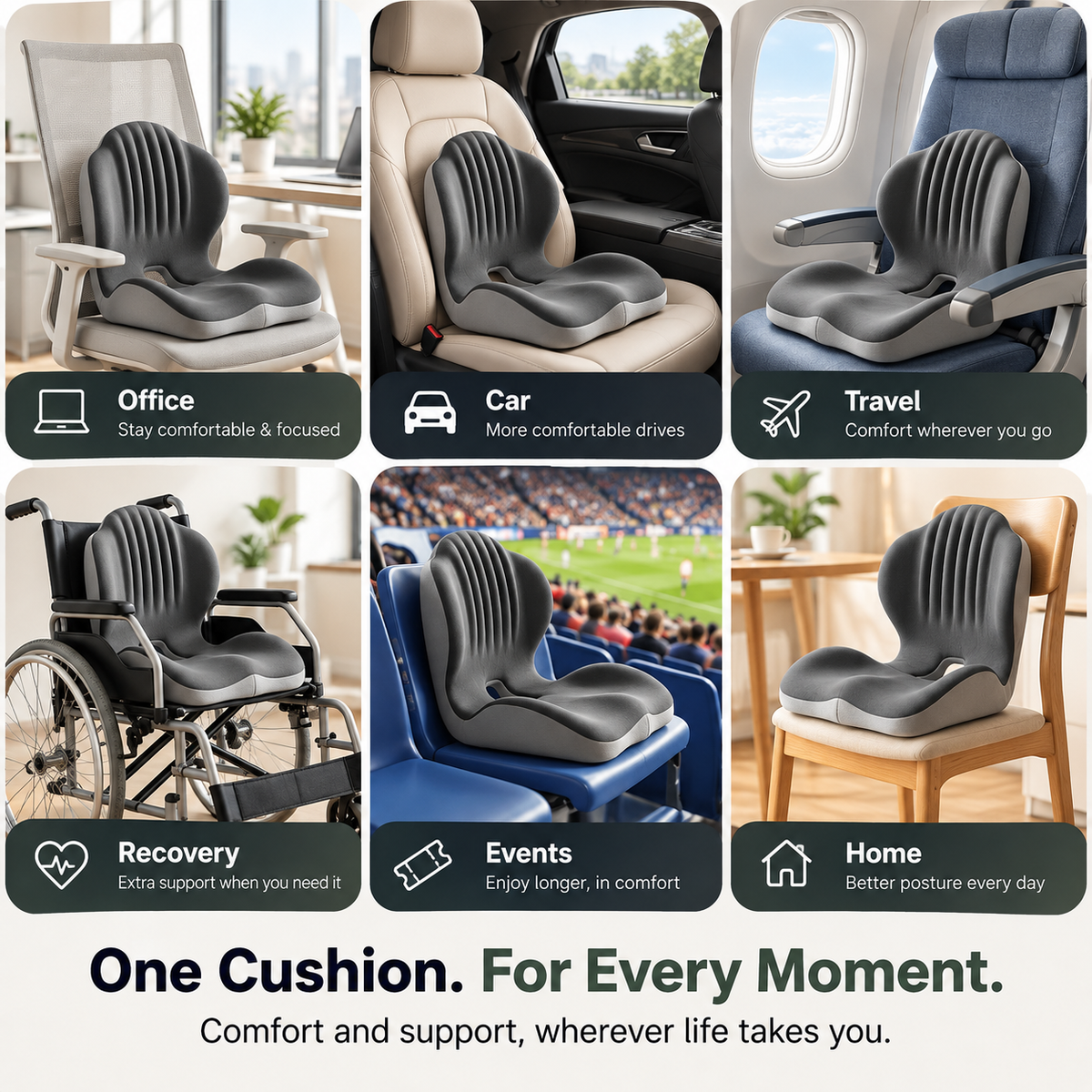 My Cushion Ergonomic Seat Back Support